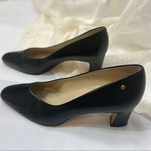 Etienne Aigner Black Leather Dress Heels 8M